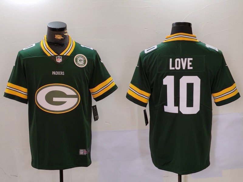 Men Green Bay Packers #10 Love Green Throwback 2024 Nike Vapor Limited NFL Jersey style 9123